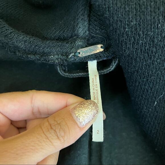 Free People Drape Front Coated Jacket in Black - Picture 7 of 8